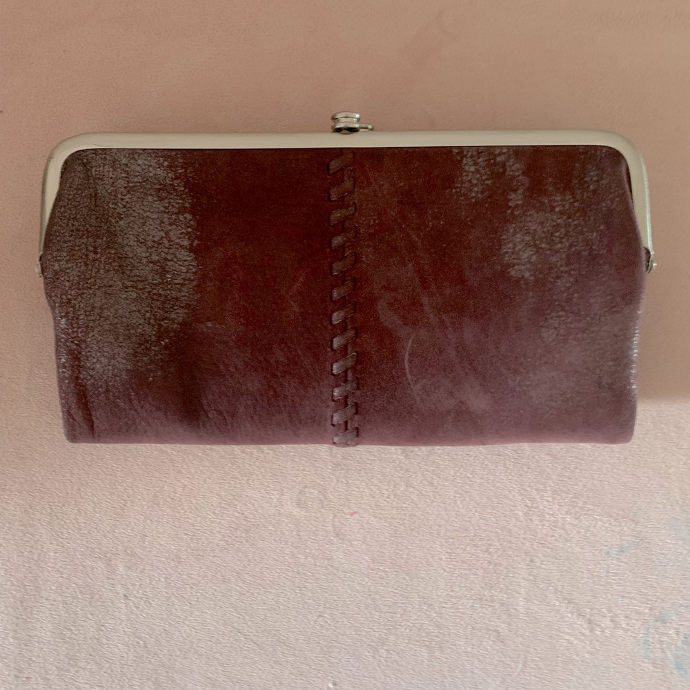 Suede purple hobo wallet